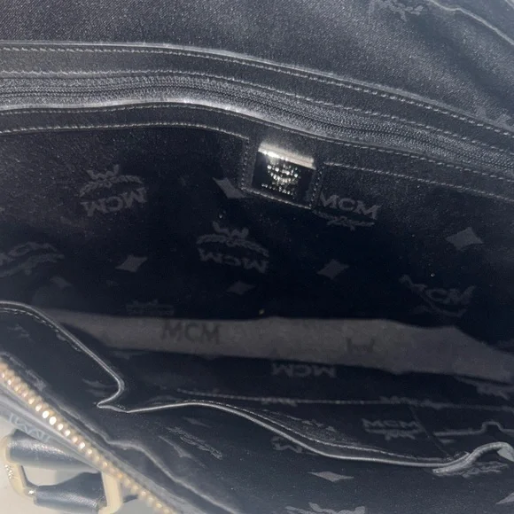 MCM Visetos Black Messenger Bag - Picture 7 of 8